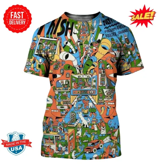 Phish Band Boulder Colorado Live At Folsom Field On July 3 4 5 2025  3D Tee