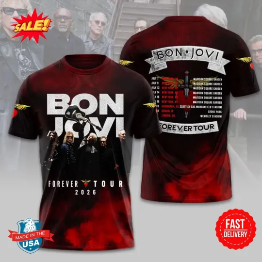 Discover Bon Jovi 2026 Forever Tour 3D Shirt S-5XL CM2