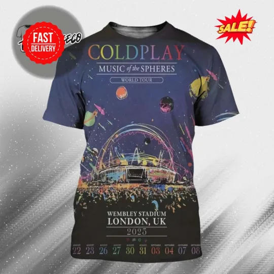 Discover Coldplay Music Of The Spheres World Tour Concert In London UK Sept 04 3D Tee