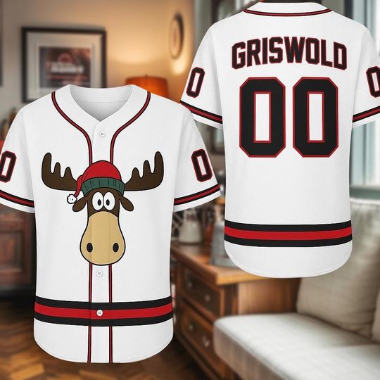 Discover Personalized Griswold Moose Christmas Baseball Jersey Shirt,Funny National Lampoon Holiday Outfit ,Custom Family Xmas Party Matching Costume