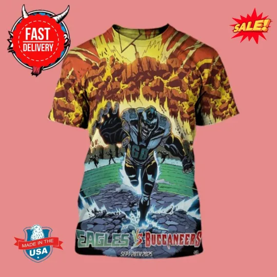 Philadelphia Eagle vs Tampa Buccaneer Match Poster On Sept 28 2025 3D Tee