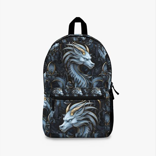 Backpack Blue Dragon Bookbag, Dungeons and Dragons Backpack, DnD Back to School Bag, Dragon Design Backpack