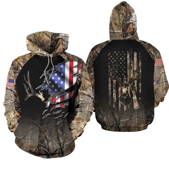 Deer Hunting American Pride All Over Print Unisex