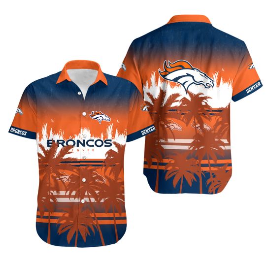 Denver Brôncos Bold Wave Tropical Stripe Hawaiian Shirt Summer Aloha, Gift for Fan