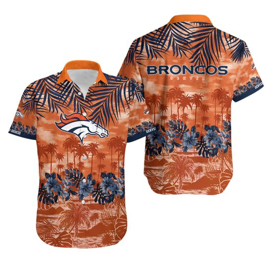 Denver Brôncos Sunset Palm Collection Hawaiian Shirt Summer Aloha, Gift for Fan