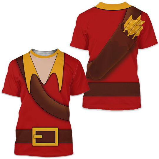 Gaston 3D T-Shirt, Halloween Cosplay Running Shirt, Beauty And The Beast Antagonists Tee, Disney Halloween Costume For Family Group T Shirt
