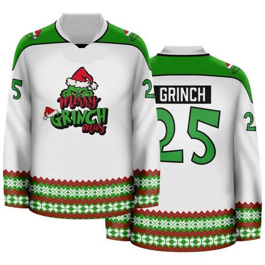 Personalized funny character Christmas Hockey Jersey, Funny Custom Team Shirt