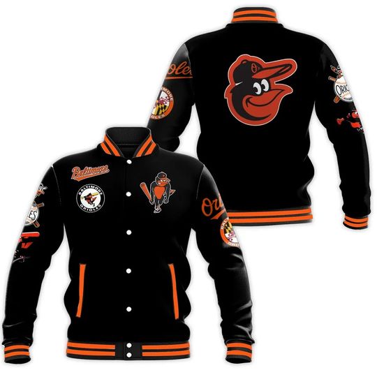 New Men 3D All Over Print Orioles Baseball Jacket