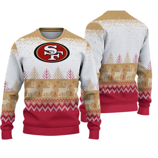 San Francisco Football Team 49ers Ugly Sweater, Gift for Football Fan