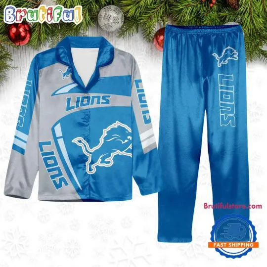 Discover Detroit Football Team Winter Season Pajamas Set