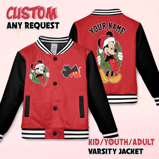 Discover Custom Mickey Mouse Varsity Jacket, Family Matching Mickey Outfit