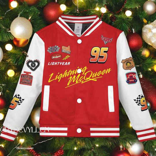 Discover Personalized Disney Cars Lightning McQueen Kids and Youth Baseball Varsity Jacket, Adult Varsity Baseball Jacket, Disneyland Winter Trip