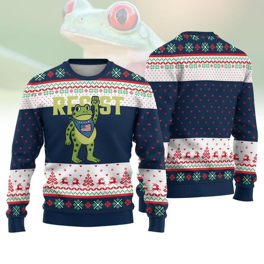 Discover Portland Frog Resist Protest Sweater, Anti-ICE Ugly Sweater, Portland Frog Shirt, Anti Establishment, Deportation Resistance