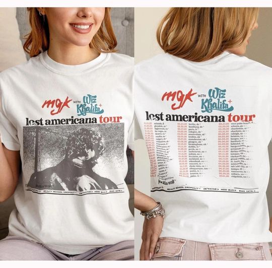 Discover Machine Gun Kelly MGK Lost Tour 2025 Music Concert T-Shirt