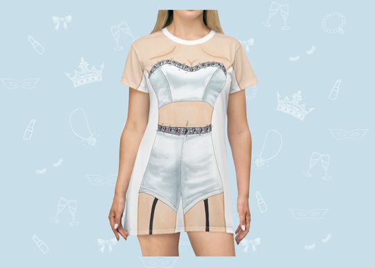80s T-Shirt Dress for Women, Bachelorette Costume, Loungewear