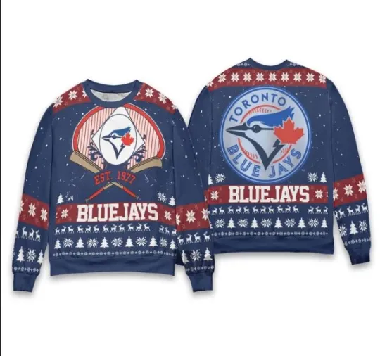 Discover Blue Jay Est 1977 Christmas Ugly Sweater Fullsize S-5Xl