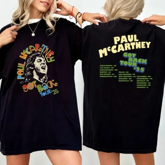Discover P McCartney Got Back Tour 2025 T-Shirt, Double Sided