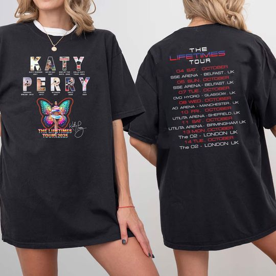 Discover Double Sided Katy Concert T-Shirt - The Lifetime Tour 2025 Sweatshirt