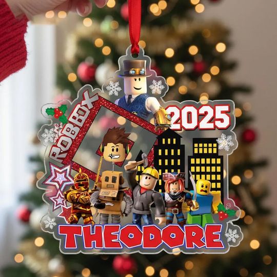 Custom Roblox Game FLAT Ornament, Roblox Christmas Kid Gift, Roblox Game Xmas Ornament, Gamer Keepsake, Custom Christmas Ornament For Kid