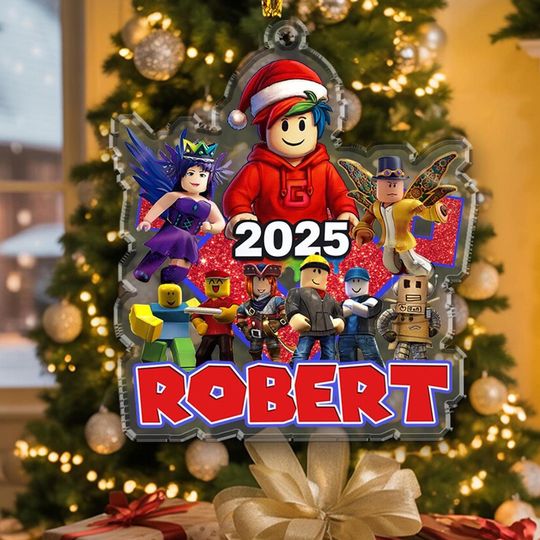 Custom Roblox Game FLAT Ornament, Roblox Game Xmas Ornament, Roblox Christmas Kid Gift, Gamer Keepsake, Custom Christmas Ornament For Kid