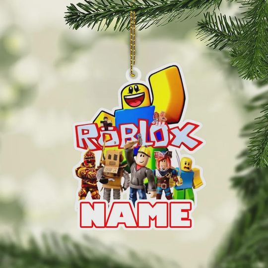 Custom Roblox Game FLAT Ornament, Roblox Christmas Kid Gift, Roblox Game Xmas Ornament, Gamer Keepsake, Custom Christmas Ornament For Kid