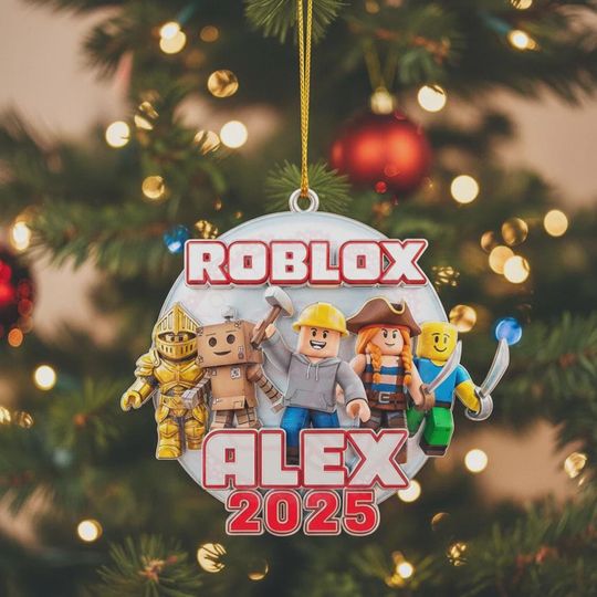 Personalized Roblox Game Ornament, Roblox Christmas Kid Gift, Roblox Game Xmas Ornament, Gamer Xmas Gift, Custom Christmas Ornament For Kid