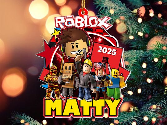 Personalized Roblox Ornament 2025, Video Gaming Ornament, Roblox Ornaments, Personalized Ornament, Personalized Video Game Ornament