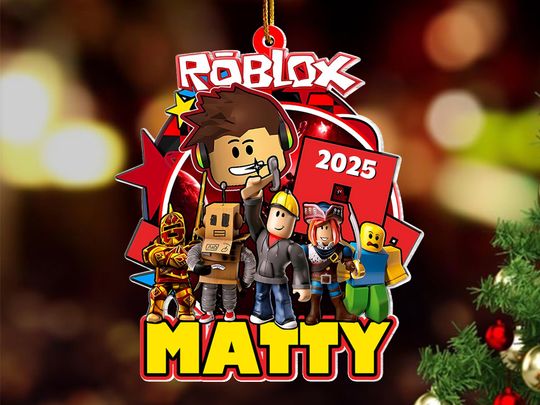 Personalized Roblox Ornament, Video Gaming Ornament, Roblox Ornaments, Personalized Ornament, Personalized Video Game Ornament