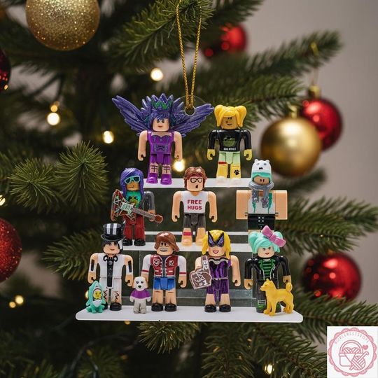 Personalized Roblox Game Ornament, Kids Family Roblox Christmas Gift, Roblox Christmas Ornament, Gamer Gift, Custom Name Christmas Ornament
