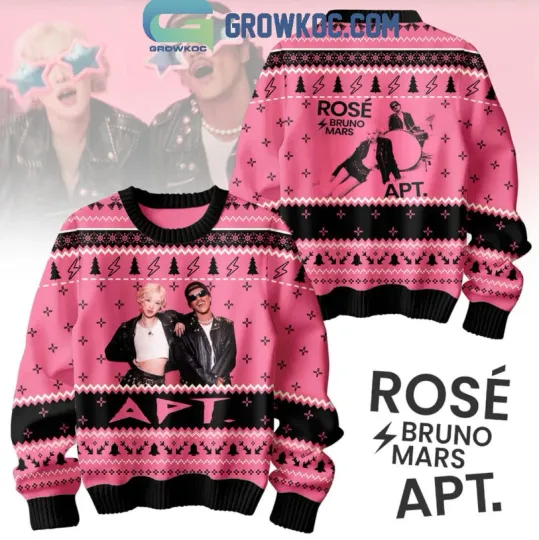 Discover Rose Black Pink Bruno Mars Apt Merry Christmas Ugly Sweater