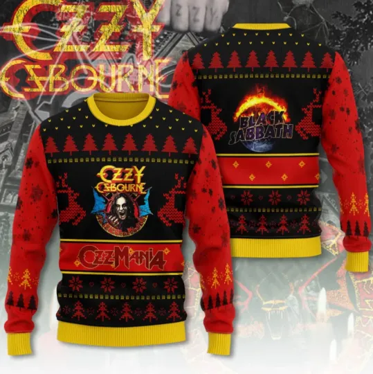 Black Sabbath X Ozy Osbourne Ozzmania Ugly Sweater