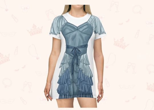 Winter Ball Gown T-Shirt Dress for Women, Fun Costume Loungewear
