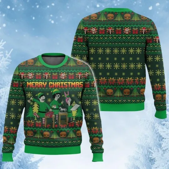 Discover Bob Belcher Christmas Sweater, Belcher Burgers Xmas Sweatshirt, Funny Burgers