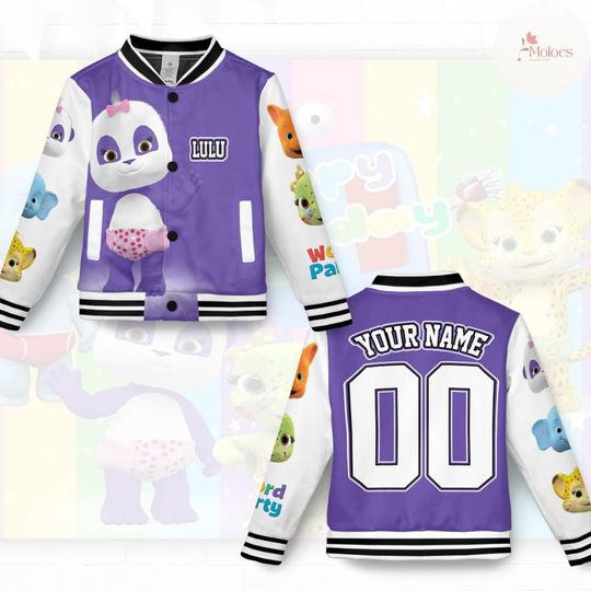 Discover Personalized Word Party Baseball Jacket, Word Party Family Jacket, Baby Shower Gift for Kids Word Party Birthday Girl, Birthday Boy Party