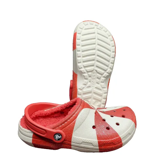 Classic Lined Holiday Christmas Candy Cane Clogs