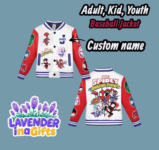 Spidey and His Amazing Friends Baseball Jacket  Custom Name Marvel Varsity Jacket