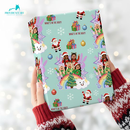 Discover Playful Video Game Girl Christmas Wrapping Paper: Festive Holiday Gift Wrap