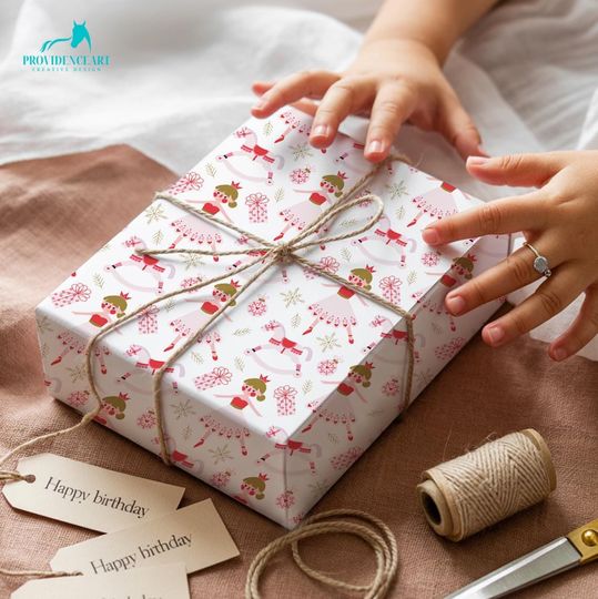 Discover Ballerina Christmas Wrapping Paper, Nutcracker Christmas Gift Wrap, Cute Holiday Wrapping Sheets, Kids Birthday Gift Wrap Roll