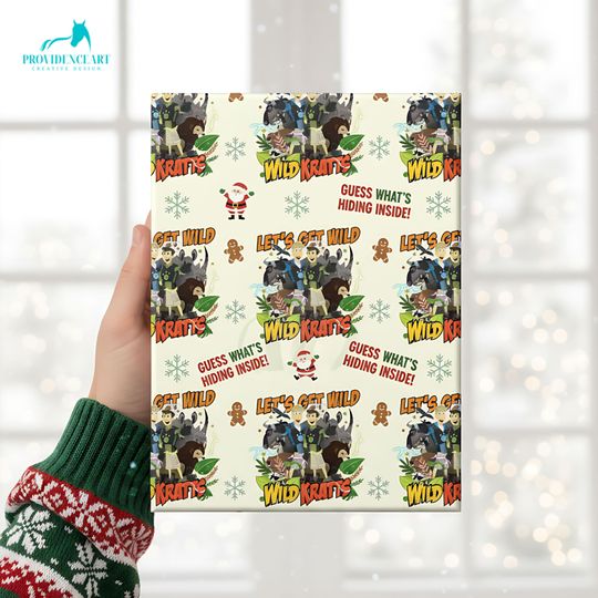 Discover Wild Kratts Christmas Wrapping Paper: Animal Holiday Cartoon