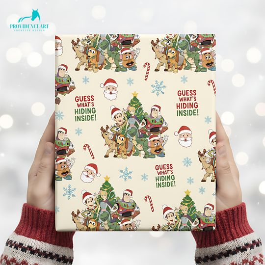 Discover Christmas Wrapping Paper: Toy Story Characters, Santa, and Christmas Cheer