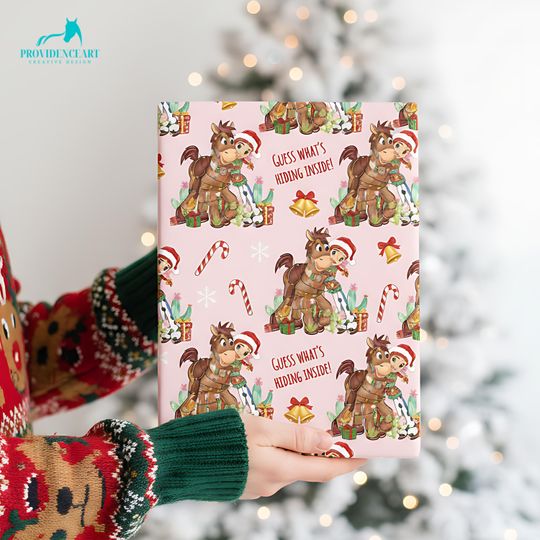 Discover Toy Story Christmas Wrapping Paper: Pink Jessie Holiday Gift Wrap