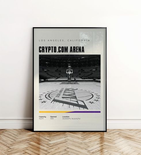 Discover Los Angeles Lakers Stadium Poster, Basketball Stadium Wall Art, Sports Print