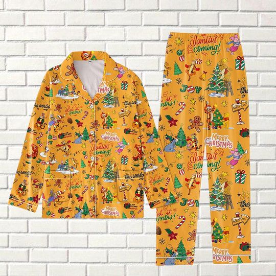 Discover Winnie The Pooh Family Christmas Pajamas, Pooh and Friends Christmas Pajamas, Disneyland Eeyore Pajamas Set, Merry Christmas Pajamas