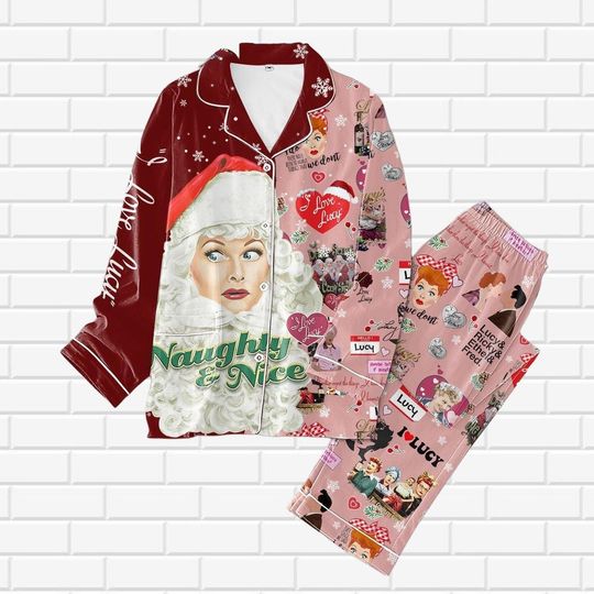 Discover I Love Lucy Pajamas Set, Lucy Ricardo Holiday Pajamas, I Love Lucy Tv Show Women Pajamas, Retro Sitcom Midnight Shirt, Family Pajamas