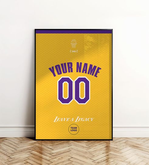 Discover Custom Los Angeles Basketball Team Poster, American Basketball Poster, Gift for Fan, Home Decor