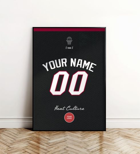 Discover Custom Miami Basketball Team Poster, American Basketball Poster, Gift for Fan, Home Decor