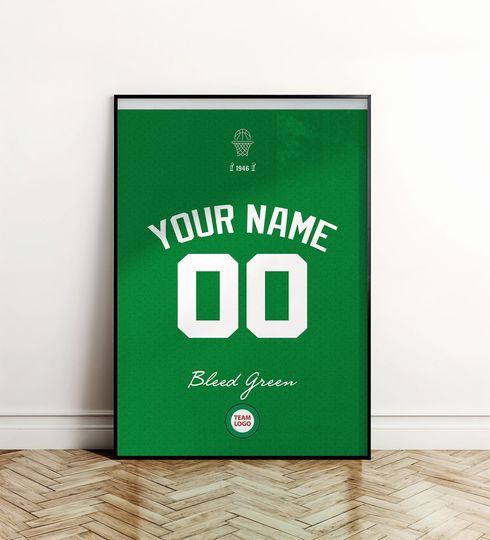 Discover Custom Boston Basketball Team Poster, American Basketball Poster, Gift for Fan, Home Decor