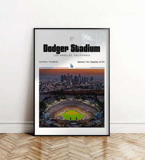 Discover Los Angeles Baseball Dodger Stadium Poster, Baseball Stadium Wall Art, Sports Poster, Gift for Fan