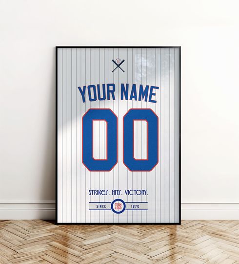 Discover Chicago Baseball Team Jersey Poster, American Baseball Poster, Gift for Fan, Home Decor