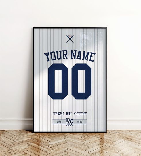 Discover New York Baseball Team Jersey Poster, American Baseball Poster, Gift for Fan, Home Decor